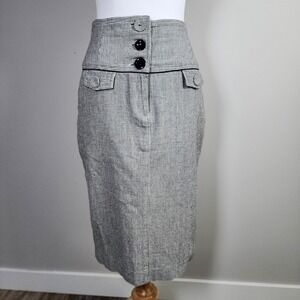 Mario Serrani Italy Pencil Skirt Womens‎ 4 Preppy Work Corporate High Rise Check